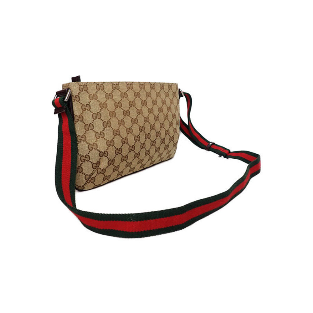 Gucci Brown Strap messenger GG canvas Web bag